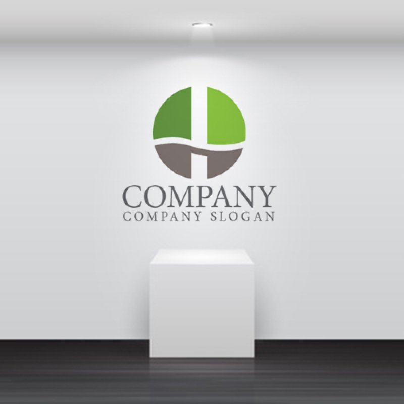 画像5: H・輪・土地・緑・アルファベット・ロゴ・マークデザイン5474 (5)