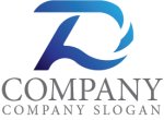 画像1: T・D・グラデーション・波・アルファベット・会社ロゴ・マークデザイン5483 (1)