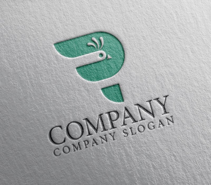 画像2: P・鳥・羽・アルファベット・ロゴ・マークデザイン5558 (2)