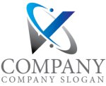 画像1: V・人・グラデーション・楕円・アルファベット・会社ロゴ・マークデザイン5597 (1)