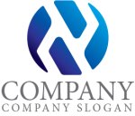 画像1: N・輪・グラデーション・アルファベット・会社ロゴ・マークデザイン5609 (1)