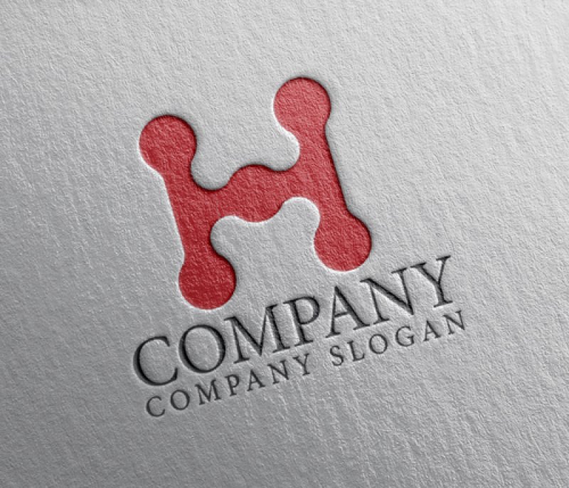 画像2: H・つながり・アルファベット・ロゴ・マークデザイン5650 (2)