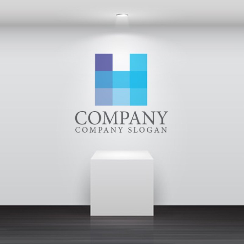 画像5: H・四角・ピクセル・アルファベットロゴ・マークデザイン5657 (5)