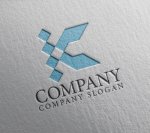画像2: K・はさみ・アルファベット・会社ロゴ・マークデザイン5661 (2)