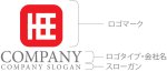 画像10: H・E・四角・アルファベット・ロゴ・マークデザイン5664 (10)