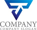 画像1: T・三角・グラデーション・アルファベット・会社ロゴ・マークデザイン5687 (1)