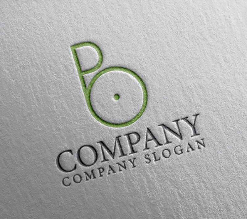 画像2: P・O・輪・アルファベット・ロゴ・マークデザイン5693 (2)
