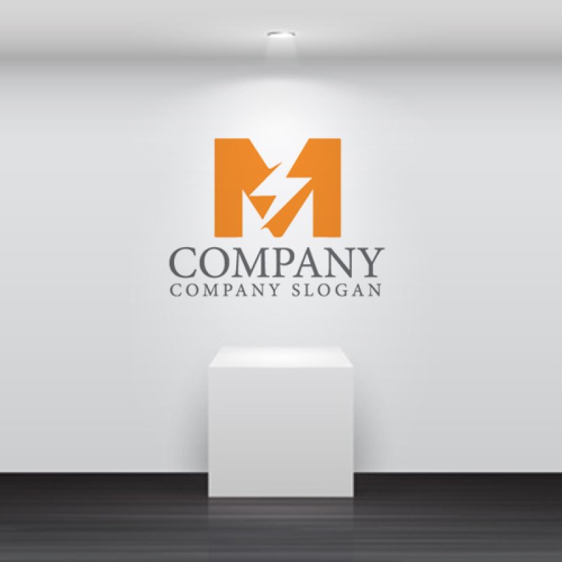 画像5: M・稲妻・電気・アルファベット・ロゴ・マークデザイン5700 (5)