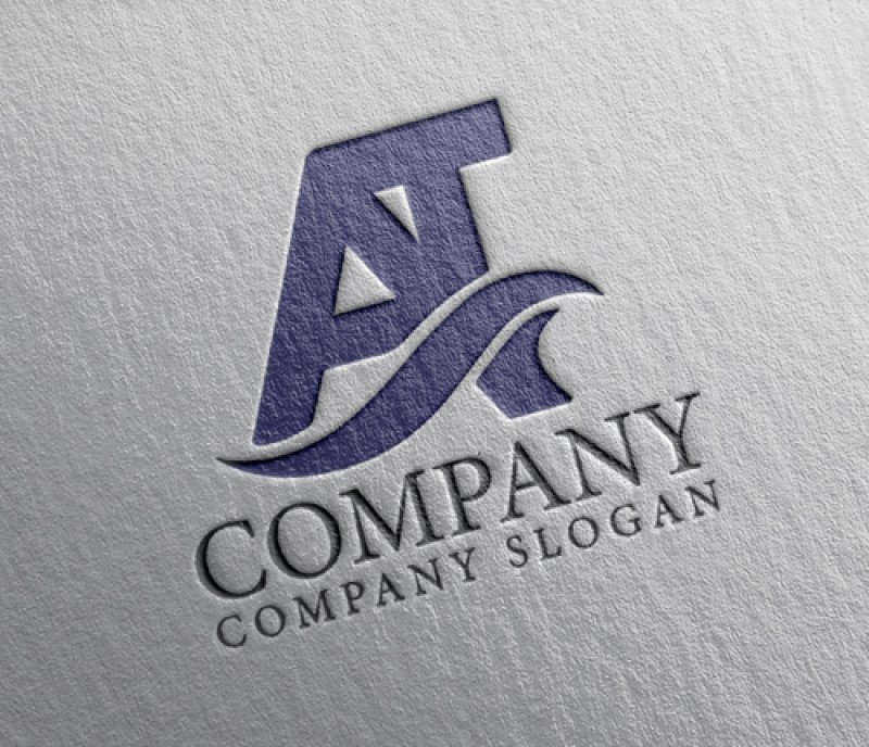 画像2: A・T・波・曲線・アルファベット・ロゴ・マークデザイン5703 (2)