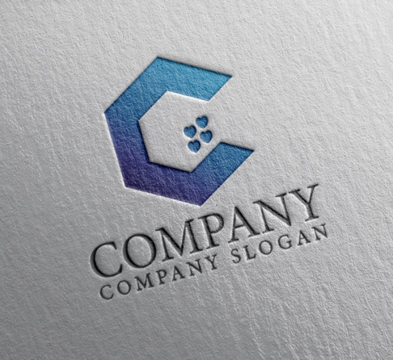 画像2: C・家・グラデーション・アルファベット・ハート・六角形・会社ロゴ・マークデザイン5709 (2)