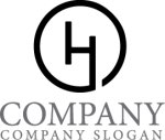 画像1: H・輪・シンプル・アルファベット・ロゴ・マークデザイン5742 (1)