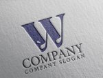画像2: W・水滴・水・シンプル・アルファベット・ロゴ・マークデザイン5749 (2)