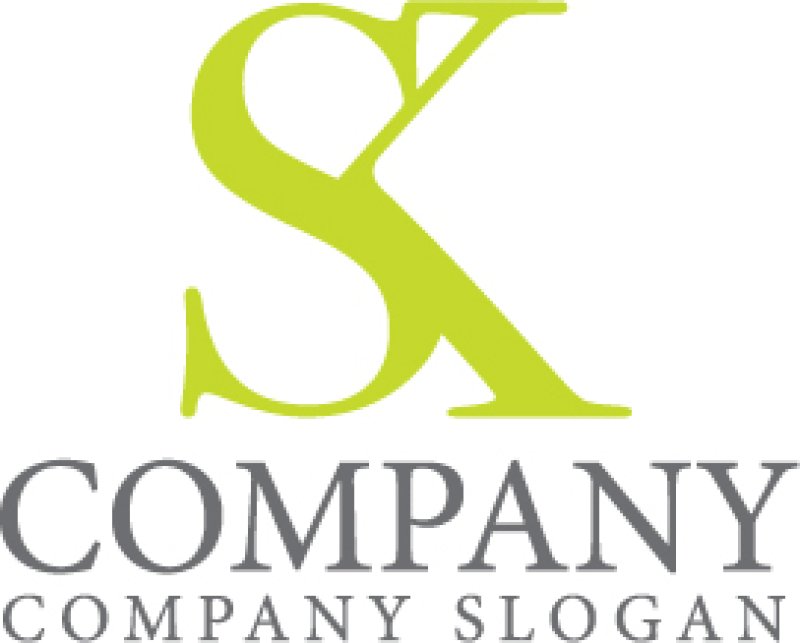 画像1: S・K・アルファベット・ロゴ・マークデザイン5751 (1)