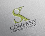 画像2: S・K・アルファベット・ロゴ・マークデザイン5751 (2)
