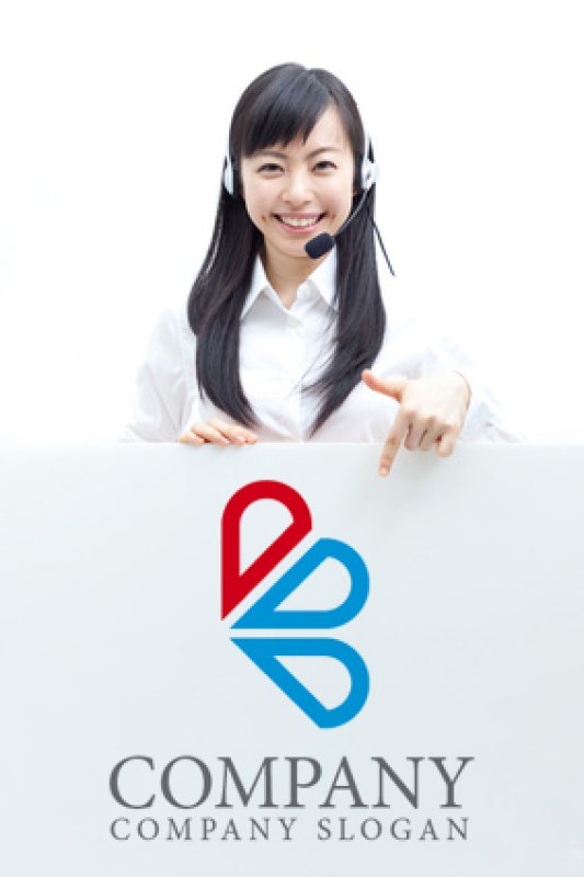 画像3: B・花びら・水滴・アルファベットロゴ・マークデザイン741 (3)