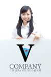 画像3: V・金魚・水・水槽アルファベットロゴ・マークデザイン809 (3)