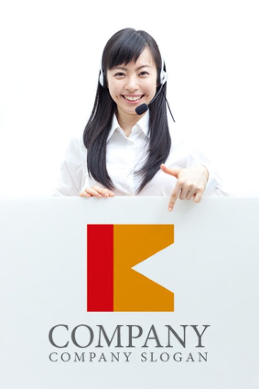 画像3: K・旗・切れ込み・アルファベット・ロゴ・マークデザイン820 (3)