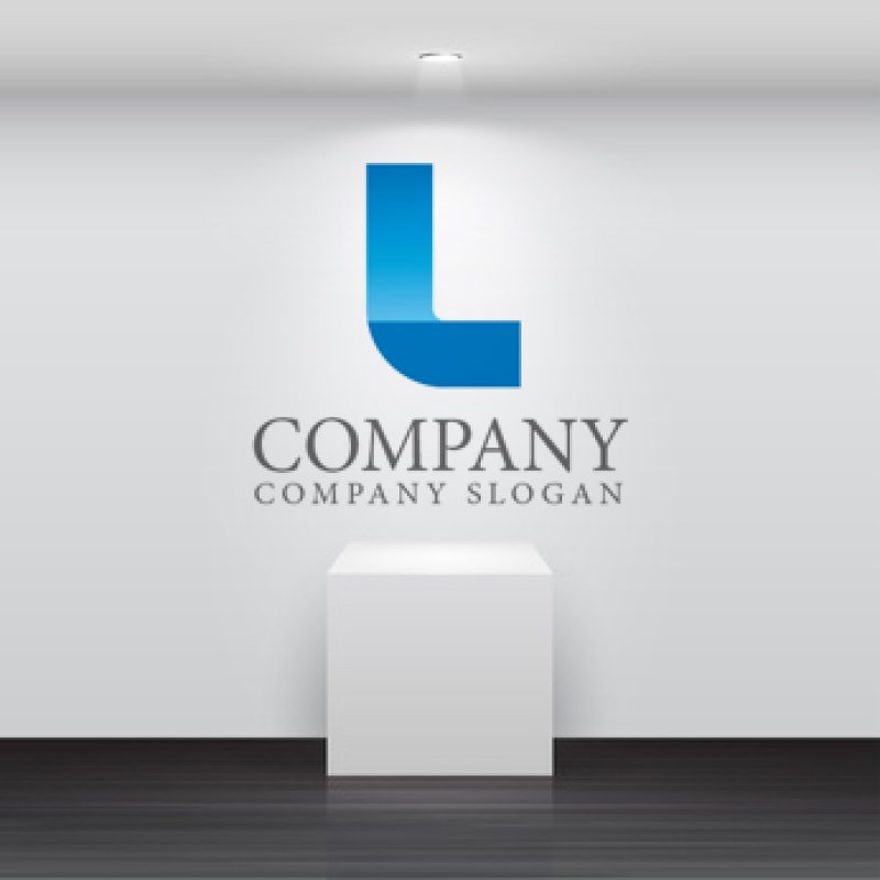 画像2: L・水平線・グラデーション・アルファベットロゴ・マークデザイン831 (2)