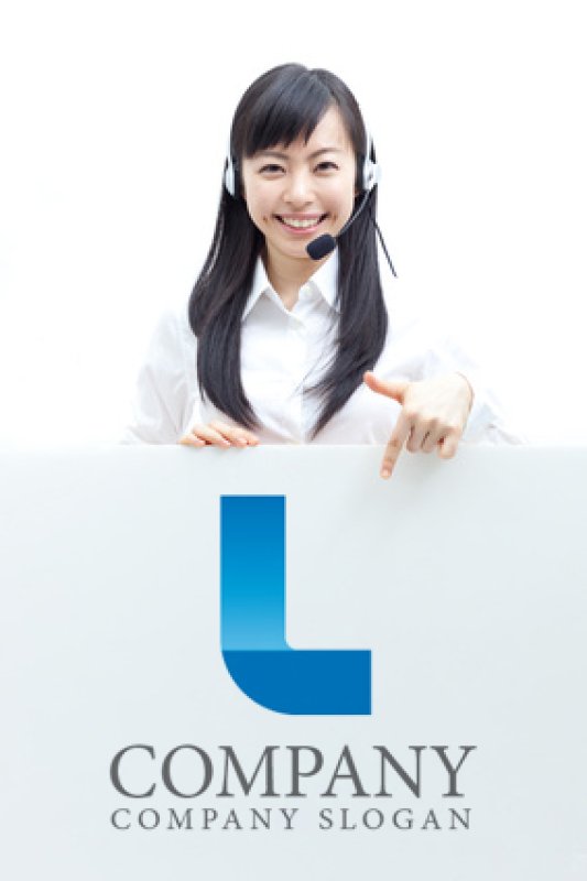 画像3: L・水平線・グラデーション・アルファベットロゴ・マークデザイン831 (3)