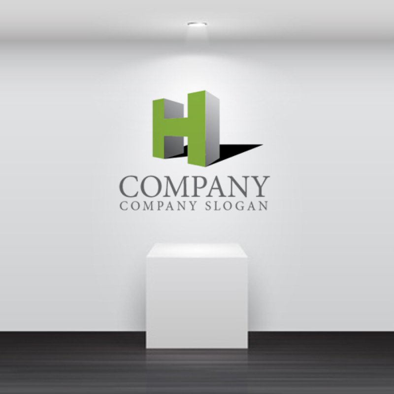 画像2: H・3D・建築・アルファベットロゴ・マークデザイン958 (2)