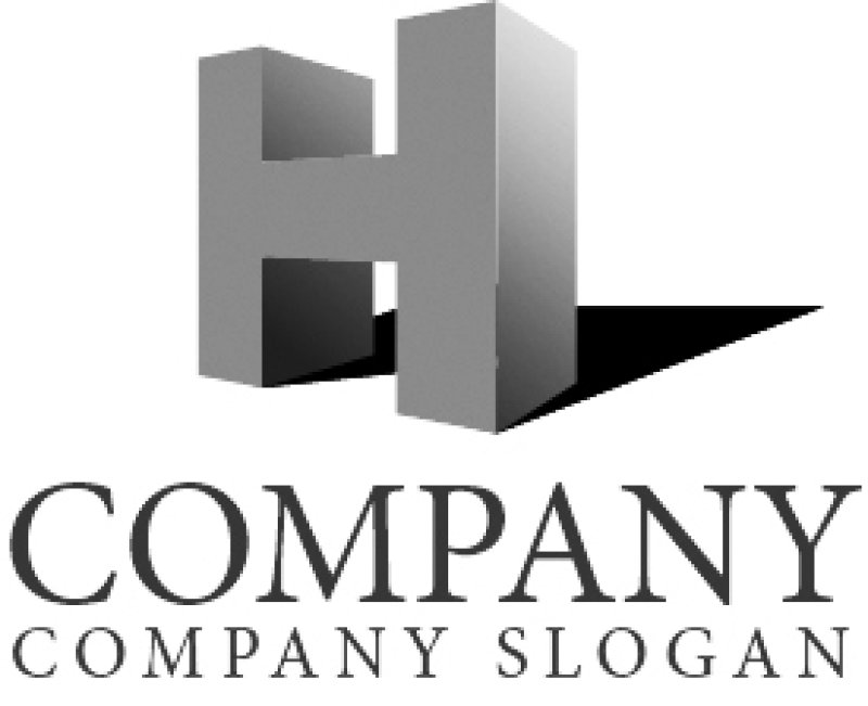 画像4: H・3D・建築・アルファベットロゴ・マークデザイン958 (4)
