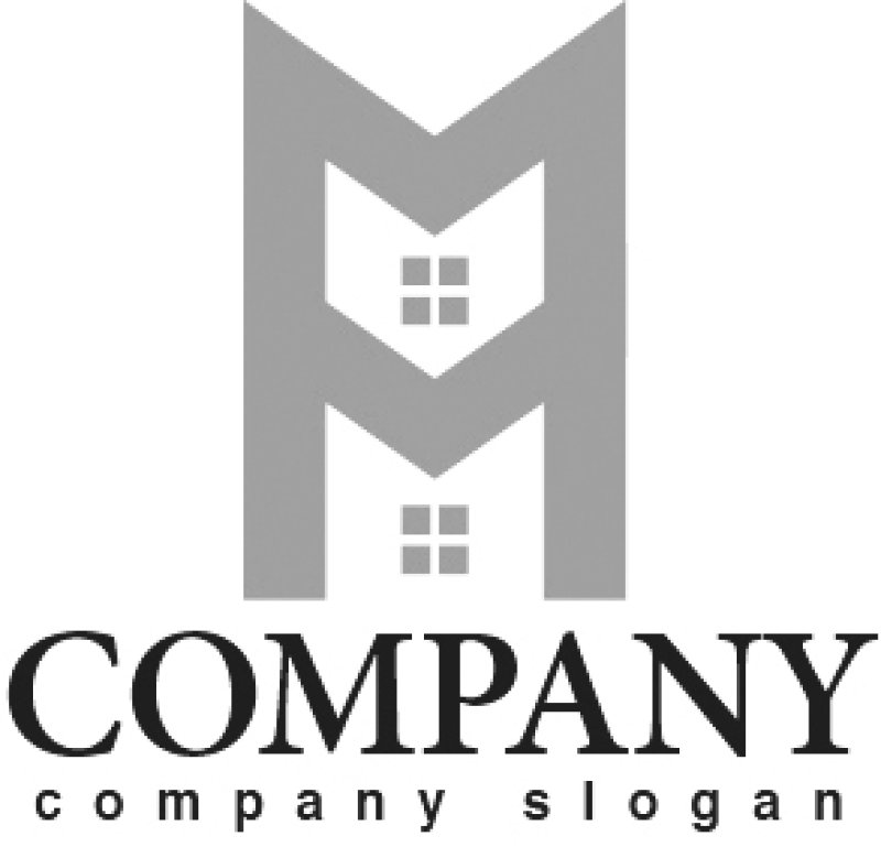 画像4: 家・M・二階・窓・アルファベット・ロゴ・マークデザイン654 (4)