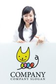 画像2: 猫・かわいい・ロゴ・マークデザイン023 (2)