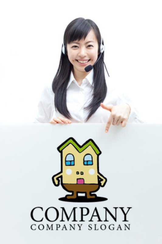 画像3: 家・顔・屋根・窓・かわいい・ロゴ・マークデザイン045 (3)