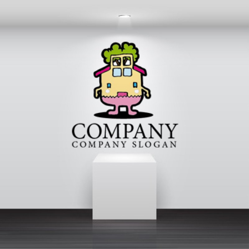 画像2: 家・顔・木・窓・笑顔・かわいい・ロゴ・マークデザイン047 (2)