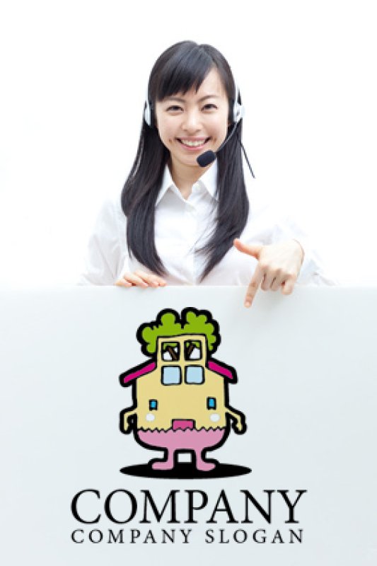 画像3: 家・顔・木・窓・笑顔・かわいい・ロゴ・マークデザイン047 (3)