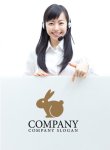 画像3: うさぎ・耳・動物・かわいい・ロゴ・マークデザイン054 (3)
