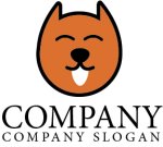 画像1: 犬・舌・笑顔・動物・かわいい・ロゴ・マークデザイン055 (1)