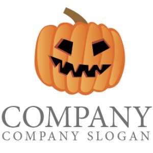 画像1: かぼちゃ・ハロウィン・かわいい・キャラ・ロゴ・マークデザイン064