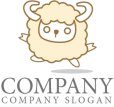 画像1: 羊・つの・雲・かわいい・キャラ・ロゴ・マークデザイン069 (1)