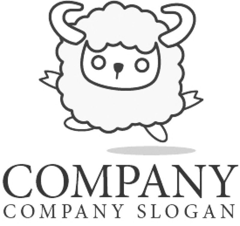 画像4: 羊・つの・雲・かわいい・キャラ・ロゴ・マークデザイン069 (4)