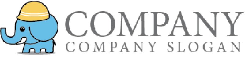 画像5: ぞう・ヘルメット・工事・かわいい・キャラ・ロゴ・マークデザイン070 (5)