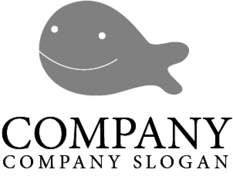 画像4: 顔・クジラ・魚・かわいい・キャラ・ロゴ・マークデザイン079 (4)