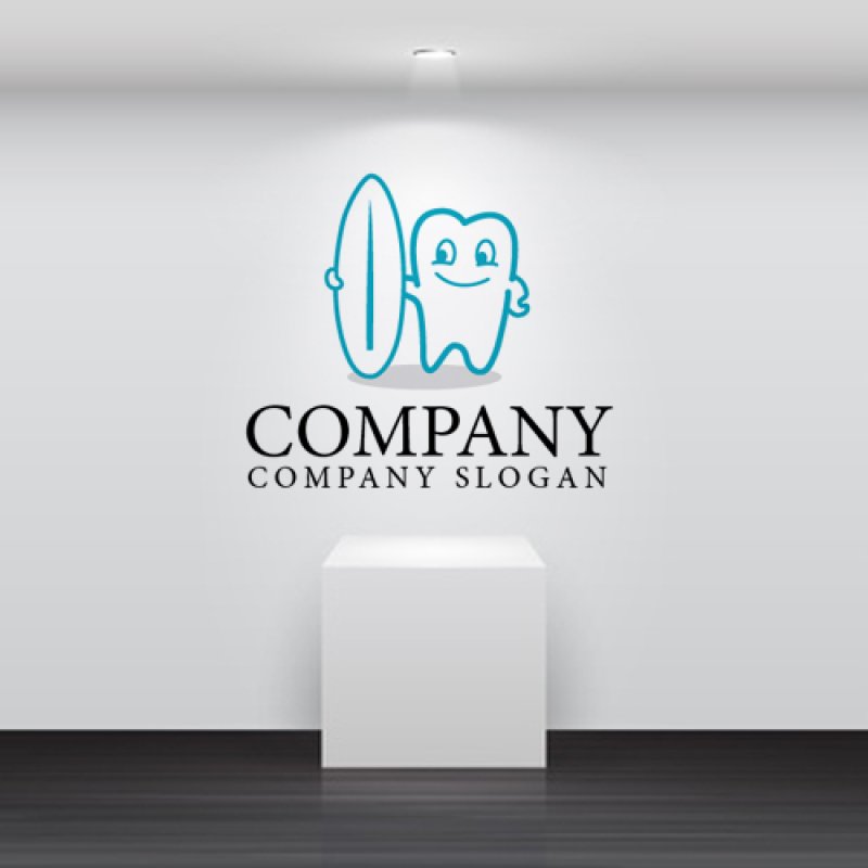 画像2: 歯・波乗り・サーフボード・かわいい・キャラ・ロゴ・マークデザイン083 (2)