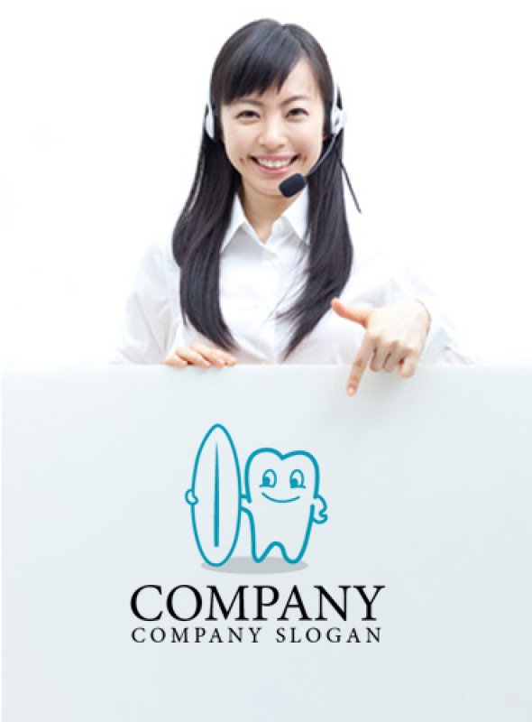 画像3: 歯・波乗り・サーフボード・かわいい・キャラ・ロゴ・マークデザイン083 (3)