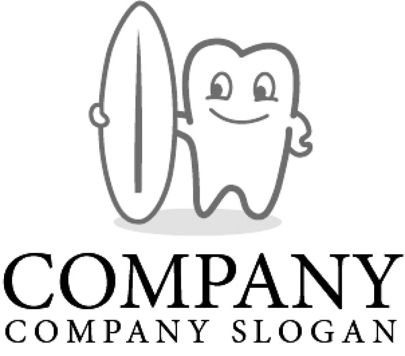 画像4: 歯・波乗り・サーフボード・かわいい・キャラ・ロゴ・マークデザイン083 (4)