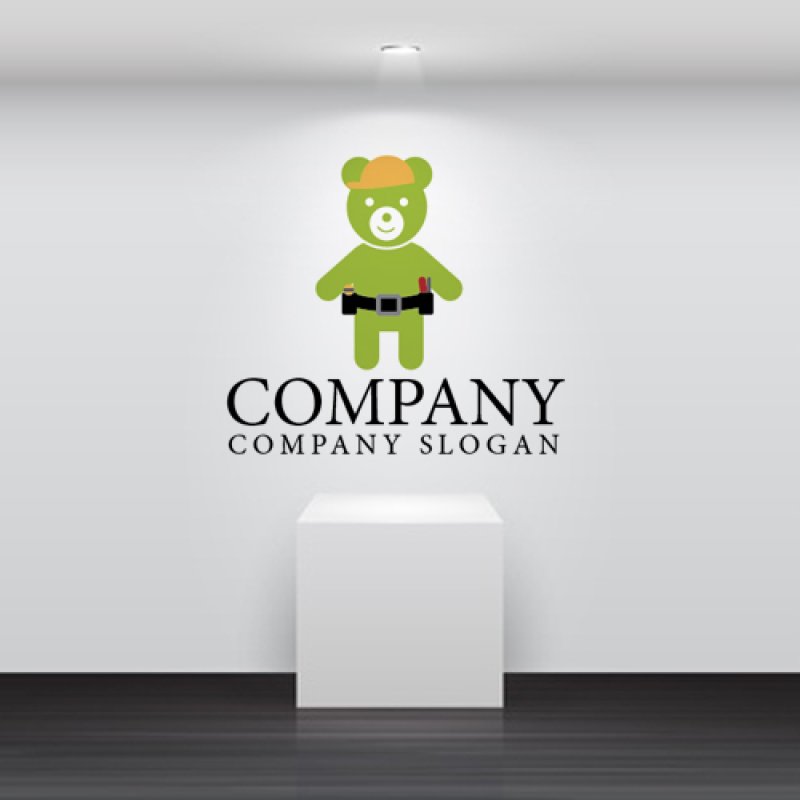 画像2: クマ・ヘルメット・作業員・ロゴ・マークデザイン085 (2)