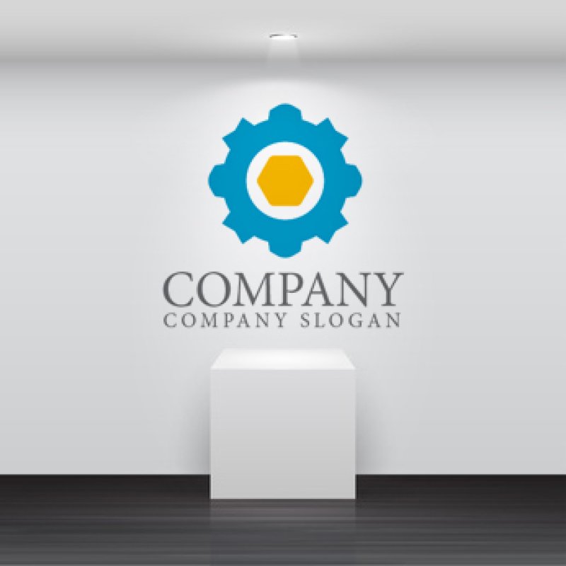 画像2: 歯車・エンジン・六角形・ロゴ・マークデザイン059 (2)