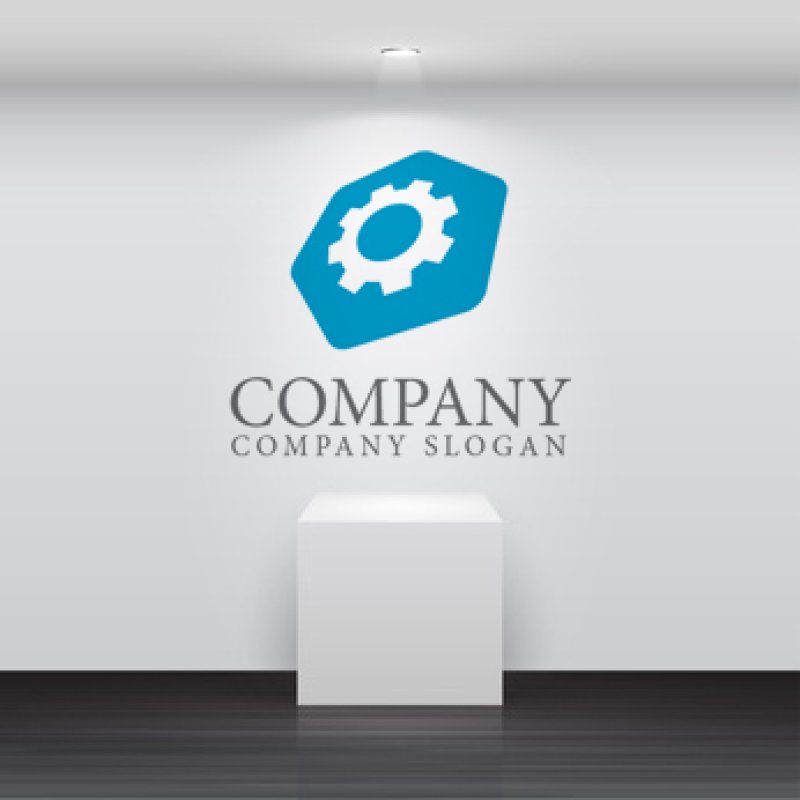 画像2: 歯車・上昇・六角形・ロゴ・マークデザイン061 (2)