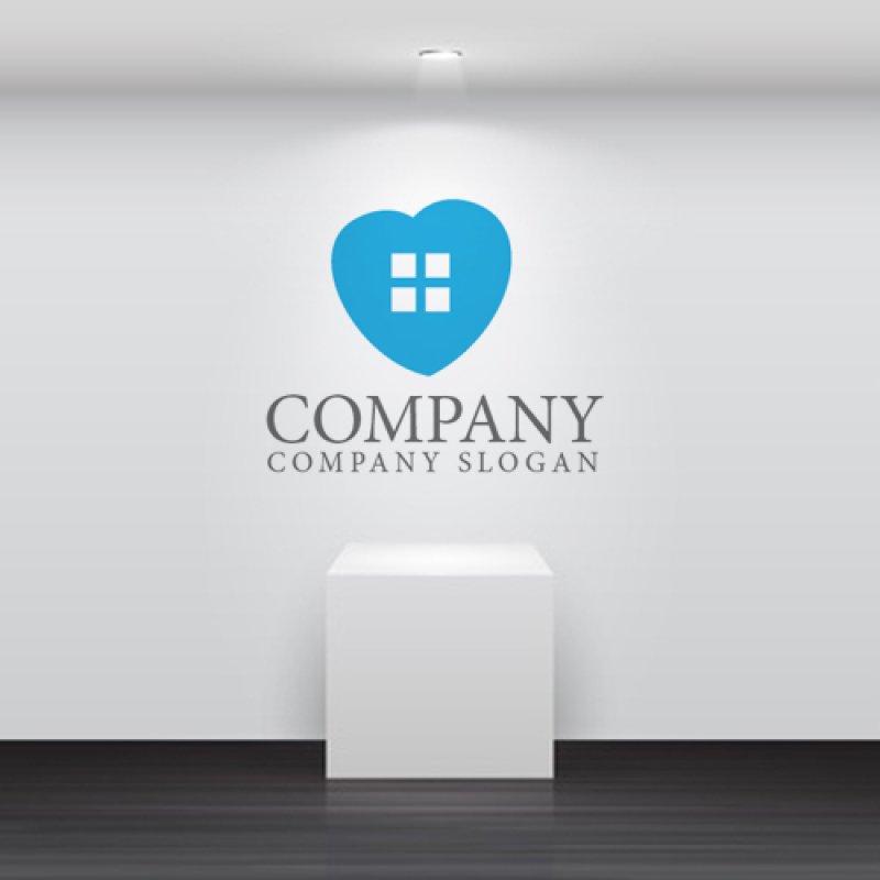 画像2: ハート・家・窓・ロゴ・マークデザイン192 (2)