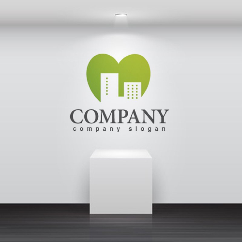 画像2: ビル・ハート・街・グラデーション・ロゴマークデザイン235 (2)