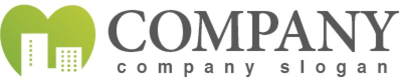 画像5: ビル・ハート・街・グラデーション・ロゴマークデザイン235 (5)