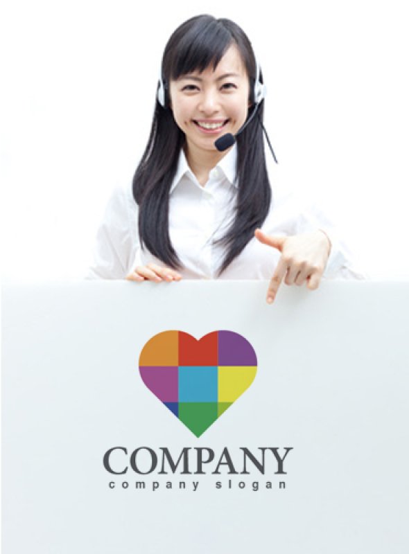 画像3: ハート・色・パッチワーク・集合・ロゴ・マークデザイン236 (3)