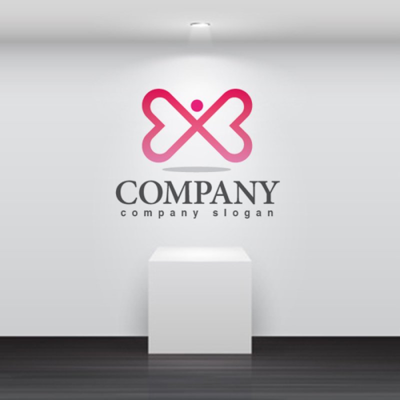 画像2: ハート・人・羽・蝶・グラデーション・ロゴ・マークデザイン244 (2)