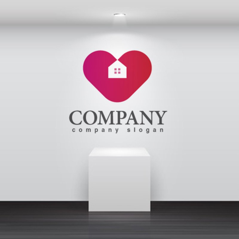 画像2: ハート・家・グラデーション・ロゴ・マークデザイン249 (2)