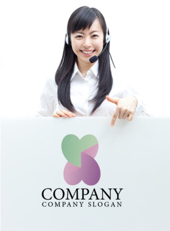 画像3: ハート・ ペア・対称・グラデーション・ロゴ・マークデザイン254 (3)